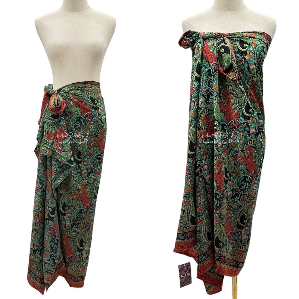 Ben & Lisa La Florentina NWT Multicolor Paisley Print Wrap Scarf Sarong